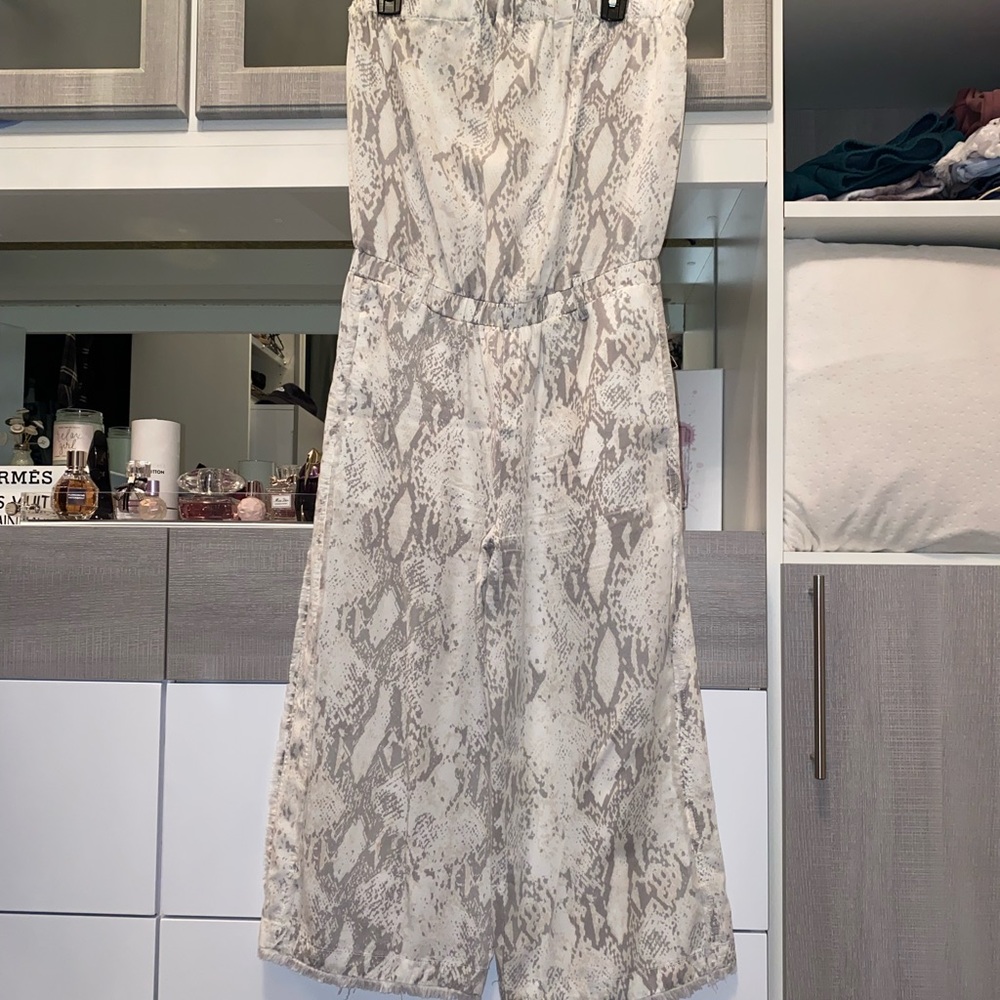 Strapless Animal Print Jumpsuit